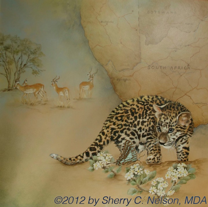 8.  Leopard Country, Part 1 - 20" x 20" - $395.00